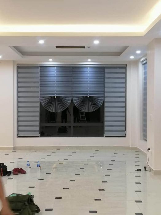 Lắp rèm roman quạt: rèm roman xẻ quạt hàn quốc